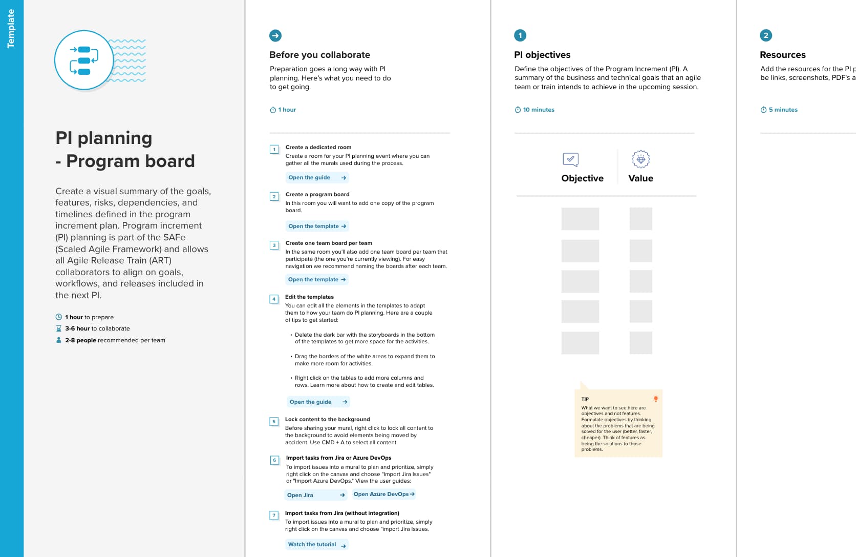 PI Planning template Mural